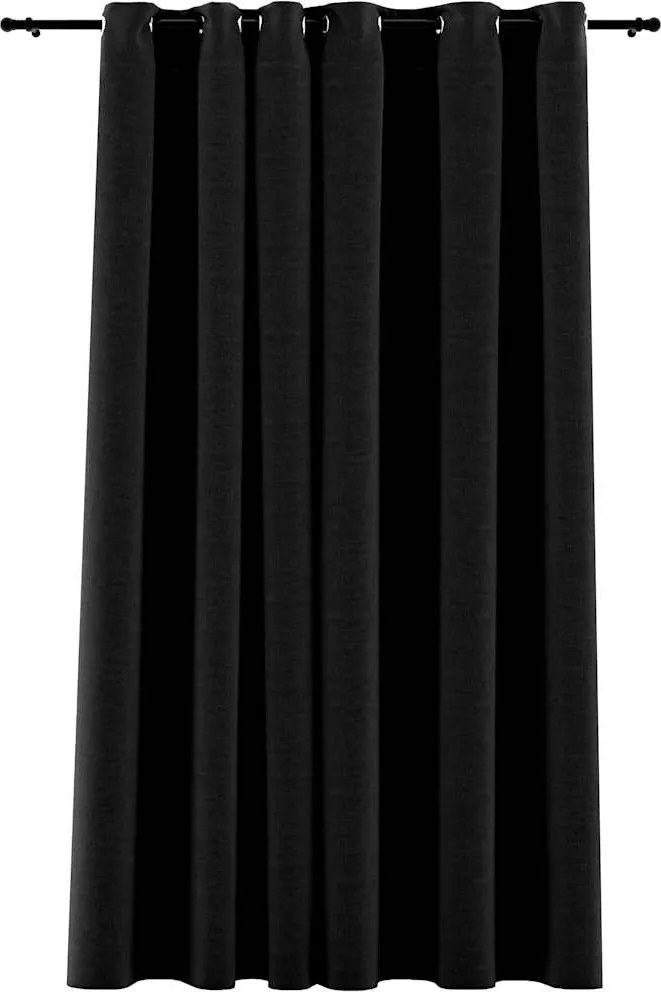 vidaXL antracit vászonhatású sötétítőfüggöny fűzőkarikával 290x245 cm