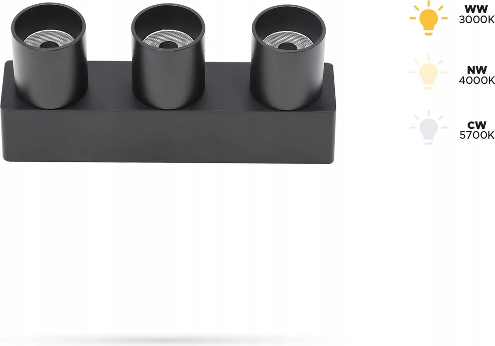 Spot reflektor 6W 3XD6 Slim Track és FiberFLEX 48VDC 3CCT 3000K,4000K,5700K