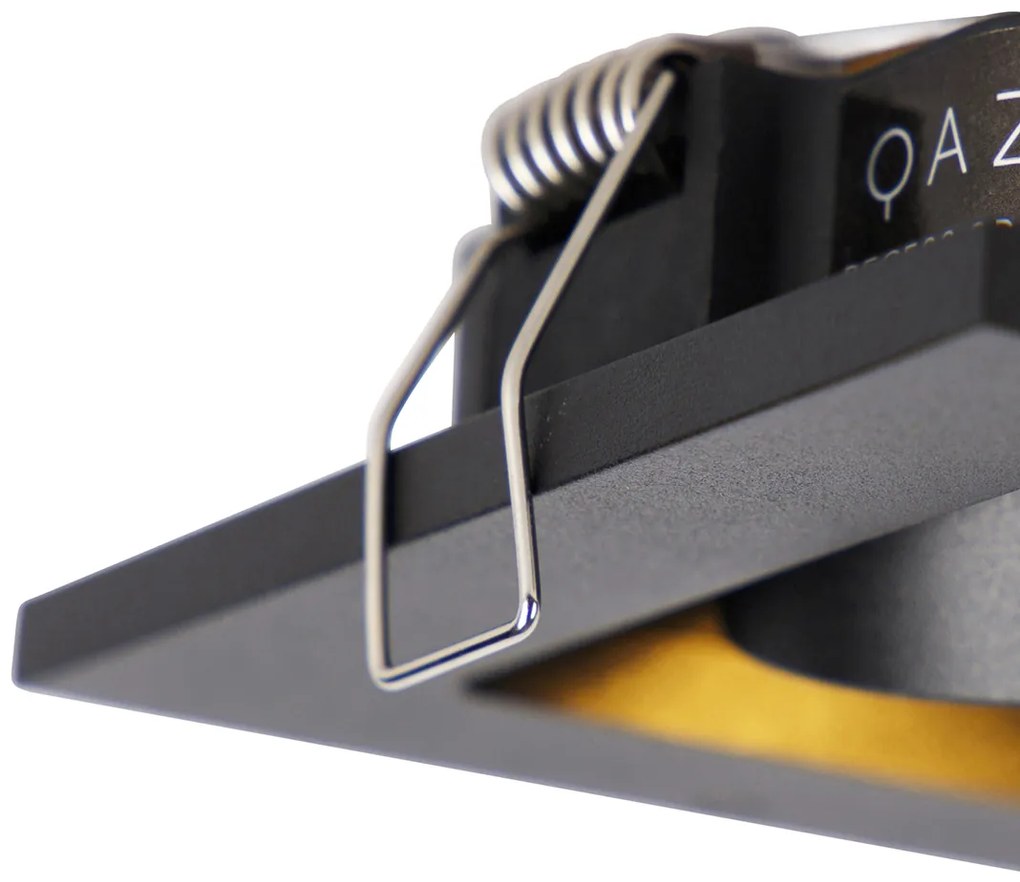 3 db-os modern beépíthető spotlámpa készlet fekete állítható - Qure