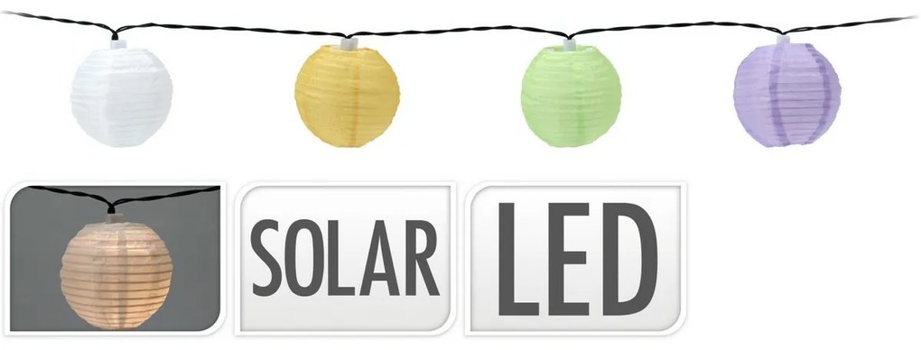 ProGarden napelemes lánc színes LED lámpákkal, 3 m, meleg fehér