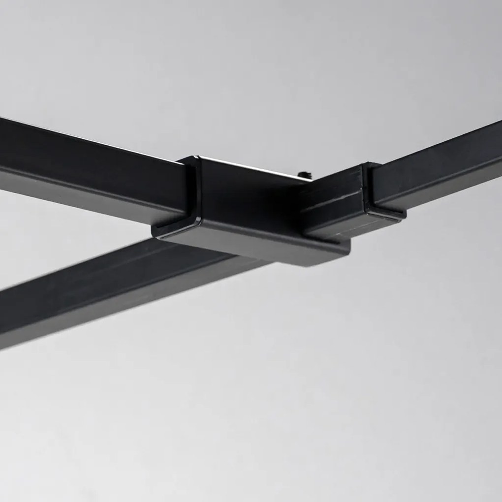 Stuxi Milano Kombi Plus 2 Black Walk-in zuhanyfal, 140x100 cm, 8 mm vastag vízlepergető biztonsági üveggel, 2 polccal és törölközőtartóval