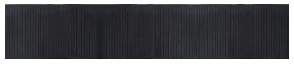 négyszögletű fekete bambusz szőnyeg 60 x 300 cm