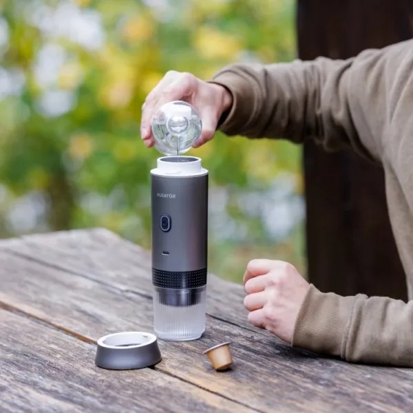 Aligator ACM002 - PortaCaffé hordozható, újratölthető 3 az 1-ben kávéfőző, 72W/7500 mAh, szürke