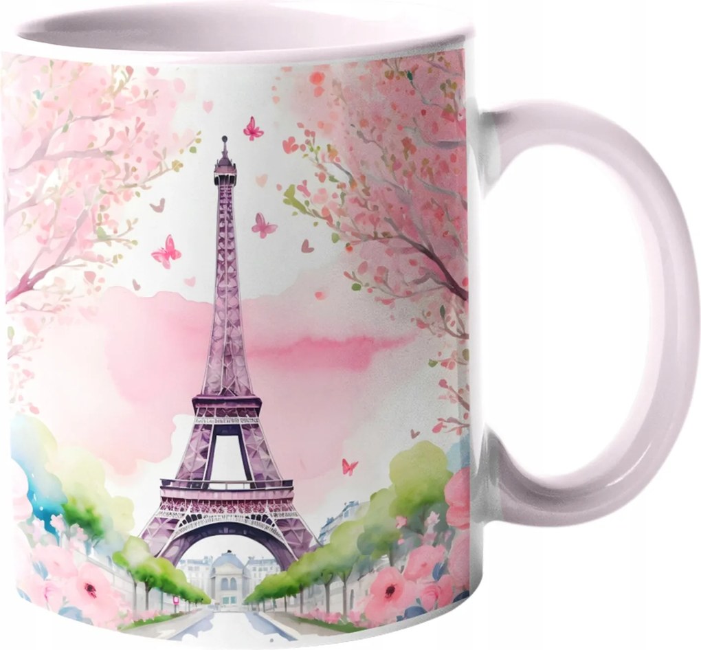 Csodaszép Bögre Eiffel Torony Eifell Párizs Kerámia Akvarell Paris 330ml.