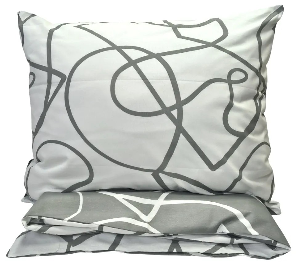 Merlot szürke pamut ágyneműhuzat 200x140cm+90x70cm TiaHome