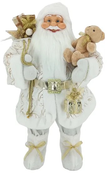 Fehér-arany Santa Claus dekoráció 80cm