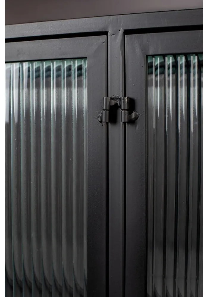 Fekete fém tálalószekrény 150x90 cm Boli – Dutchbone