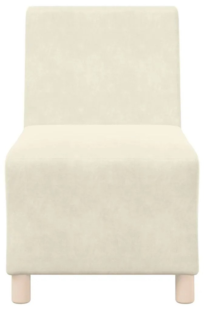 moduláris kanapéegység karfa nélkül, krémszínű bársonyból 55 cm