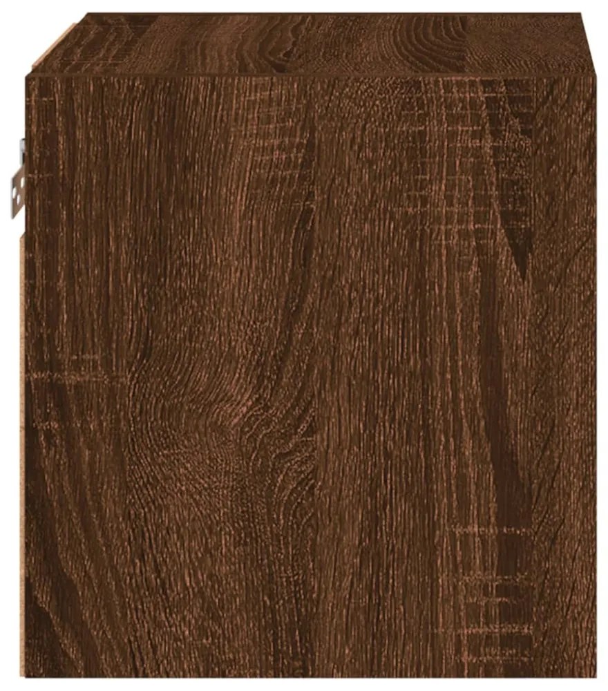 2 db barna tölgyszínű fali TV-szekrény LED-del 30x28,5x30 cm