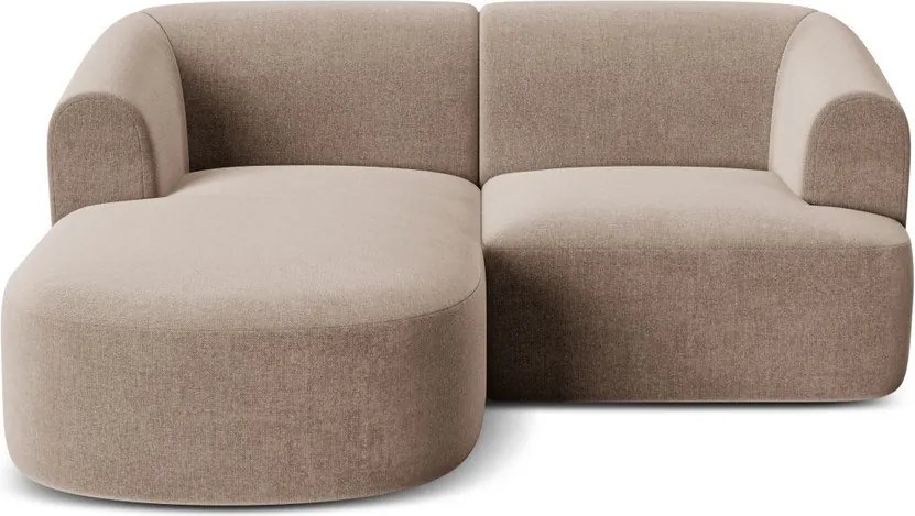 Világosbarna bársony sarokkanapé (bal oldali-heverő résszel) Campi – Cosmopolitan Design