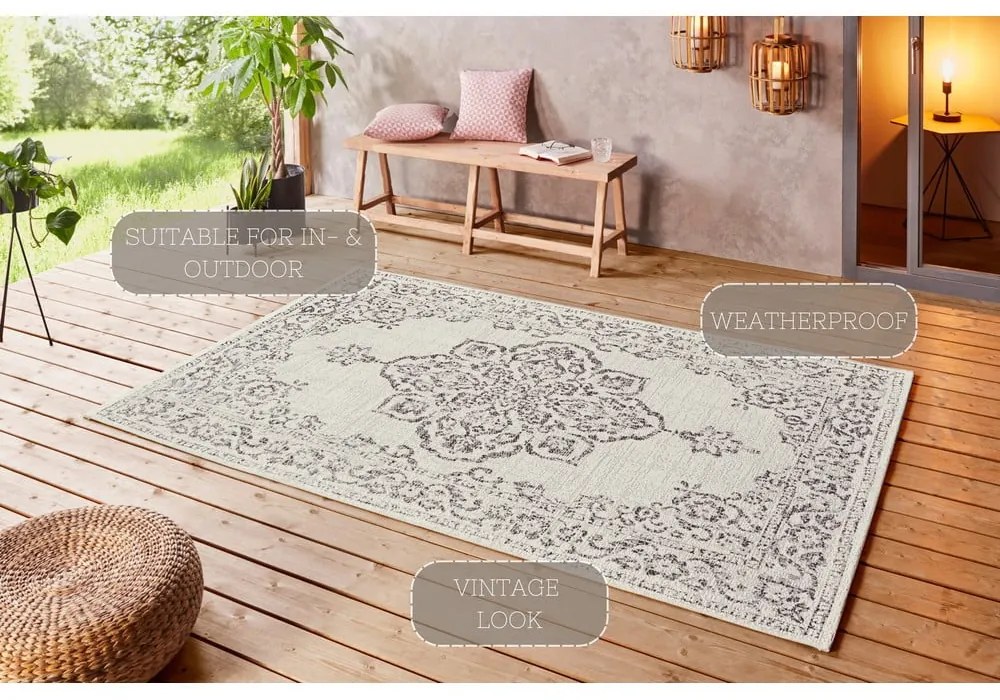 Tilos szürke-krémszínű kültéri szőnyeg, 160 x 230 cm - NORTHRUGS