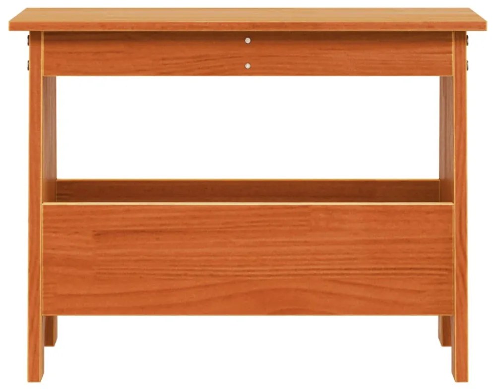 viaszbarna tömör fenyőfa előszoba pad 60x28x45 cm