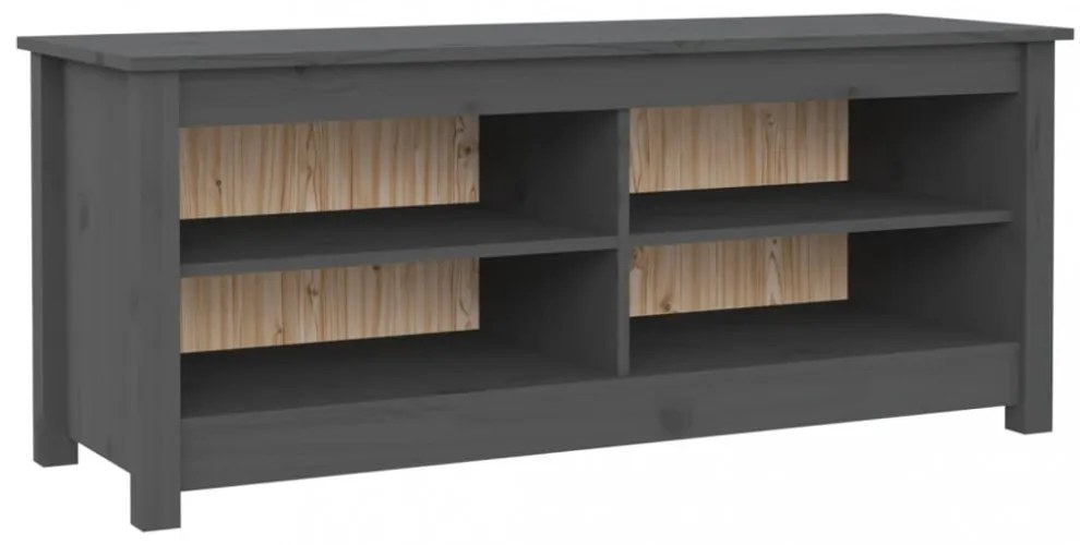 szürke tömör fenyőfa cipőtároló pad 110 x 38 x 45,5 cm