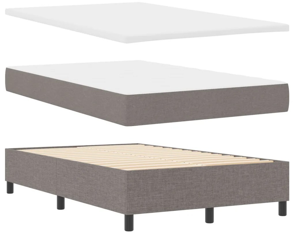 Rugós ágy matraccal és LED világítással, taupe, 120 x 200 cm