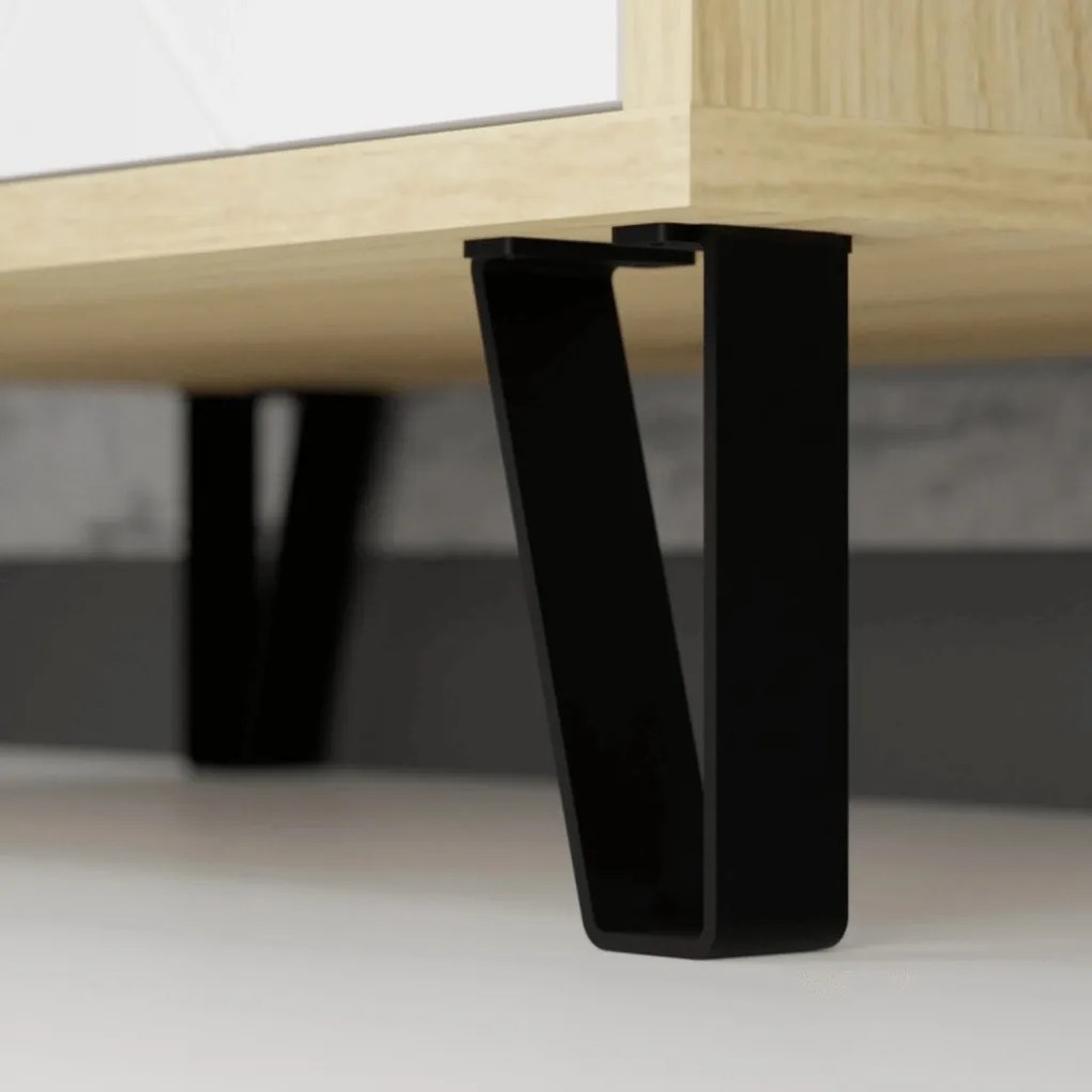 Komód 183 cm Artisan tölgy / fehér színkombinációban - BACARDI