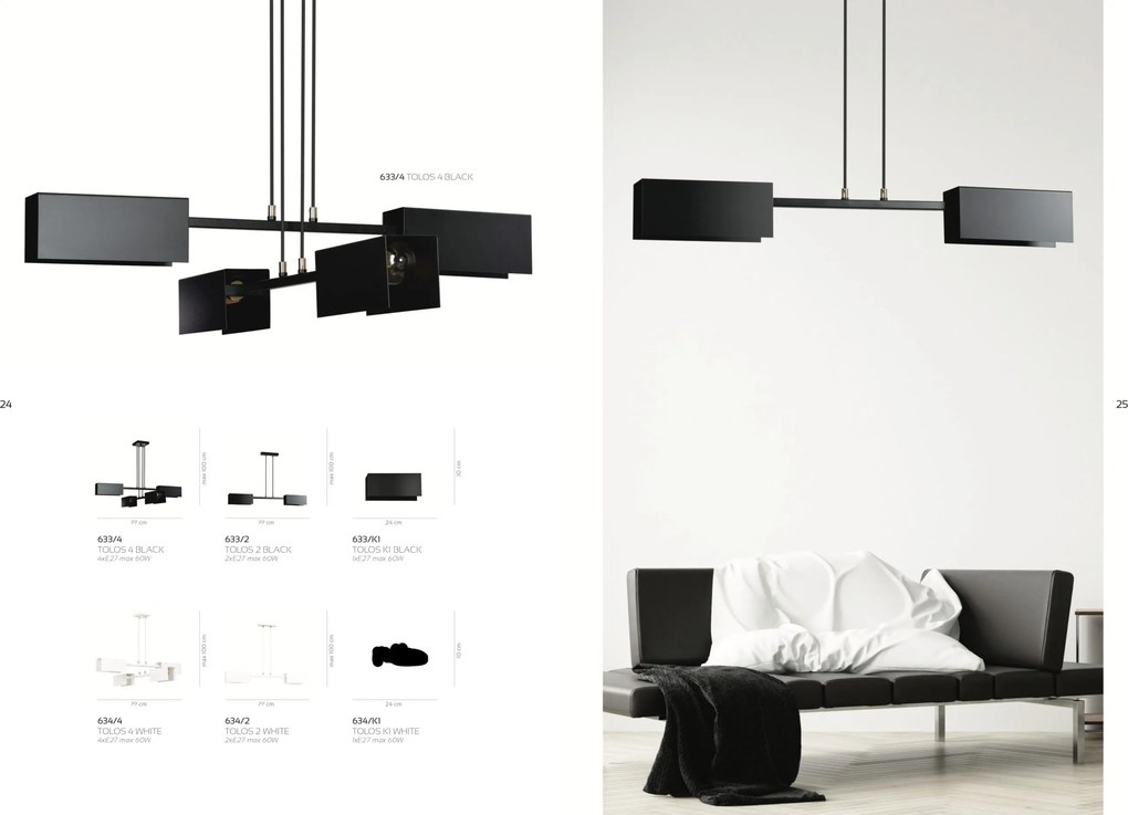 Emibig modern függeszték tolos fehér arany emi634/4