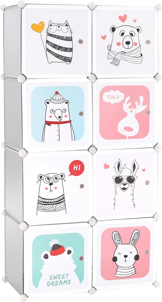 Gyerek moduláris szekrény, szürke/gyerek minta, ATREY