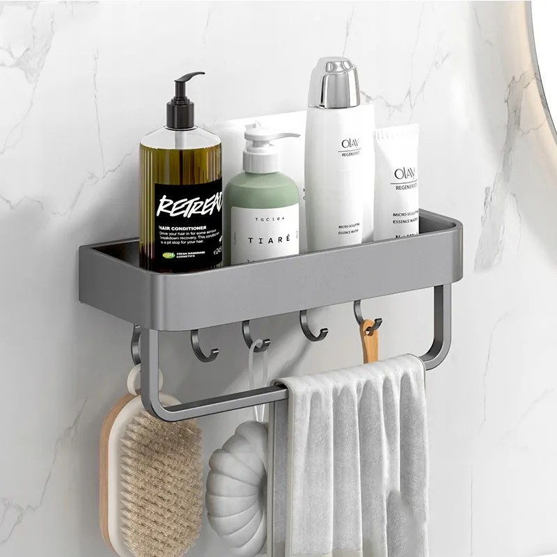 Zuhanypolc fúrás nélkül, kampós ragasztóval