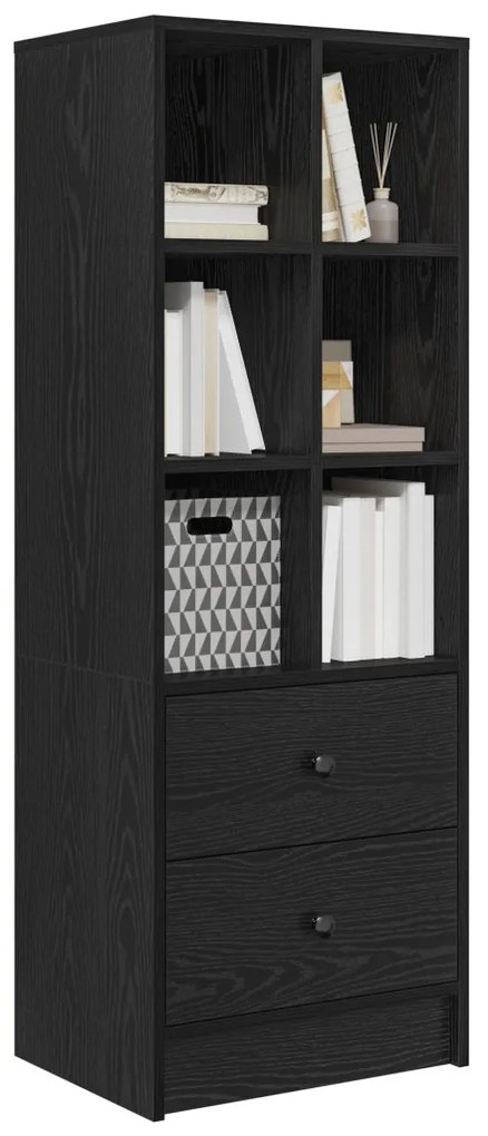 Magasfiú fiókkal Musta tammi 45.5 x 34 x 127 cm Faanyag