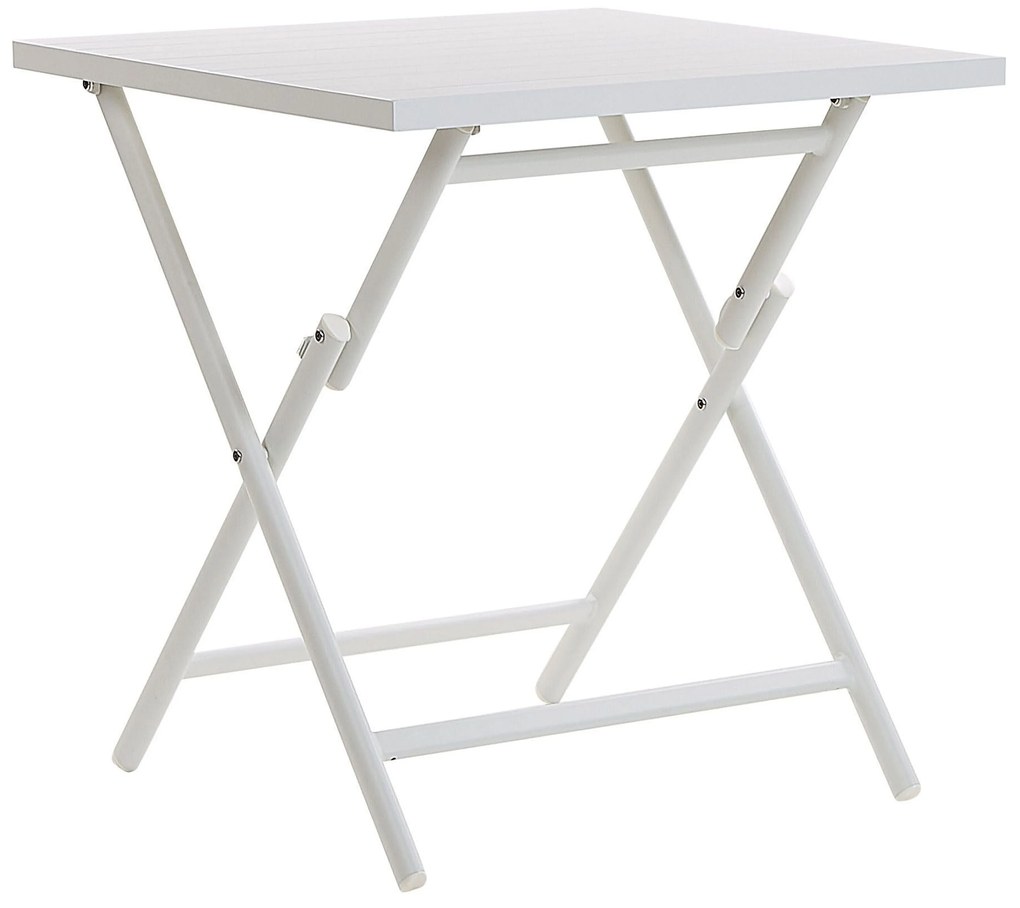 Fehér Kétszemélyes Összecsukható Alumínium Balkon Szett CAORLE Beliani