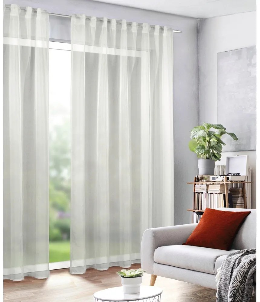 Natúr színű voile fényáteresztő függöny 135x245 cm Uni – Sehlbach