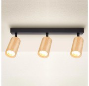 Brilagi Brilagi - Spotlámpa SELE 3xGU10/30W/230V fekete/tölgy dekor BG1394