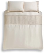 Bézs kétszemélyes-hosszabbított mikroszatén ágyneműhuzat 230x220 cm Deco Sequin – Catherine Lansfield