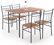 Faust étkezőgarnitúra 4+1, tölgy / fekete