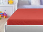 Jersey gyerek lepedő kiságyba piros 70 x 140 cm