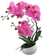 Mű orchidea virágtartóban, rózsaszín, 42 cm