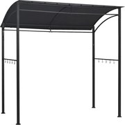 vidaXL antracitszürke acél grillpavilon 215 x 150 x 220 cm