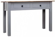 szürke tömör fenyőfa panama konzolasztal 110 x 40 x 72 cm