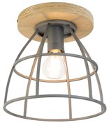 Okos mennyezeti lámpa sötétszürke fával, WiFi E27 foglalattal - Arthur