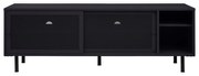 Fekete fém TV-állvány 160x55x45 cm Veep – Unique Furniture