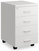 SimpleOffice konténer 40 x 48 cm - 4 fiókos, fehér