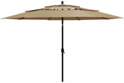 3 szintes tópszínű napernyő alumíniumrúddal 3,5 m