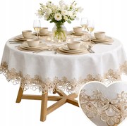 Abrosz Kerek Fehér, barna Gipszkarton asztalra, foltálló Kör 150x150