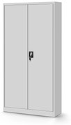 Fém polcos iratszekrény ajtókkal és személyes kis szekrénnyel TOMASZ, 900 x 1850 x 450 mm, szürke