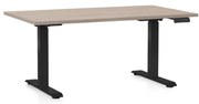 Állítható magasságú asztal OfficeTech D, 140 x 80 cm, fekete alap, tölgy