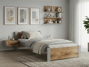 Ágy IKAROS 90 x 200 cm, tölgy artisan/szürke Ágyrács: Lamellás ágyrács, Matrac: Sommera 18 cm matrac