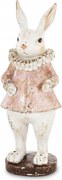 Húsvéti nyuszi figura rózsaszín kabátban 27cm Art-Pol 183074