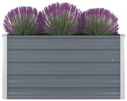 vidaXL szürke horganyzott acél kerti magaságyás 100 x 100 x 45 cm