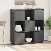 szürke tömör fenyőfa magasszekrény 110,5x35x117 cm