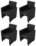 4 db fekete műbőr étkezőszék