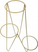 Virágtartó három virágcseréphez fémből, modern arany