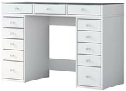 Grace White kozmetikai asztal üveglapos