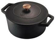 Berlinger Haus Öntöttvas edény fedővel Black Rose Collection, 20 cm