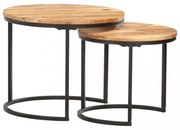 2 db tömör akácfa egymásba tolható asztal