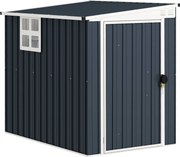 Outsunny Fém Szerszámtároló 2,6m² 128x193x181cm Álló Tető Ablak Lockítható Ajtó Néhány Beteg Kertépítő Telek Gyógyvásárló Eredeti Tevékenység Sötétszü