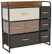 HAZEL TYP 3 szekrény szövet fiókokkal, barna, XL